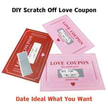 10pcs Scratch Off Love Coupons, DIY Valentine's Day Love Coupons, DIY Romantic Scratch Off Couple Date Ideas, Night Cards, Wife, Husband Couple Gift Night, Wedding Anniversary, Mother's Day Wish Card - Multicolor - View 2