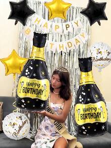 Bộ 2/8 bóng bay lá vàng đen mừng sinh nhật, bao gồm chai đựng bóng bay mừng sinh nhật, bóng bay tròn mừng sinh nhật và bóng bay lá vàng đen hình ngôi sao, thích hợp để trang trí tiệc sinh nhật, phụ kiện sinh nhật màu đen và vàng, kỷ niệm, phông nền chụp ảnh, tiệc tắm, trang trí nhà cửa - Nhiều màu - Xem 4