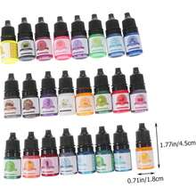 1 juego de 24 colores, 5 ml/botella, esencia de color altamente concentrada, pegamento de resina, pigmento de resina, tóner de resina para pintura artesanal de tinte de resina DIY, Colores Creativos para Manualidades,Agentes de Coloración Suave,Pigmentos de alta calidad,Creadores Hechos a Mano,Entusiastas de las Manualidades. - 24 colores - Ver 9