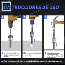 Juego de 26 piezas de extractores de tornillos y juego de brocas izquierdas, con adaptador hexagonal, herramienta de extracción de tornillos fácil de quitar para pernos pelados, dañados, oxidados - Plateado - Ver 4