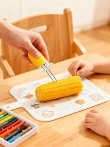 8/4/2/1pc Stainless Steel Corn Fork, Multifunctional Grilling Needle, Barbecue Skewer, Fruit Fork, Home Corn, Picnic Camping Essential, Easy To Clean, Store And Carry, Simple And Practical