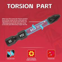 Set de 15 piezas de brocas de destornillador cruzado PZ2 de acero S2 de 2"-50mm, juego de brocas de destornillador de impacto con elegante caja de almacenamiento, kit industrial de brocas de destornillador - Multicolor - Ver 6