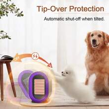 Calentador cerámico portátil con ventilador de 2 velocidades. Calentador de interior energéticamente eficiente con protección contra sobrecalentamiento y vuelco para uso en oficinas y hogares. - Tipo de Enchufe A USA (110-127V) - Ver 9