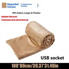 Chăn sưởi điện USB, 3 mức nhiệt độ. Chất liệu vải nhung mềm mại, phù hợp cho mọi mùa, giữ ấm tốt, có thể giặt máy. Thích hợp sử dụng trên ghế sofa, giường hoặc văn phòng. Món quà Giáng sinh hoặc tân gia lý tưởng. Tấm sưởi USB dành cho người lớn, chất liệu nhung mềm mại, thích hợp cho thời tiết mùa đông lạnh giá và nhiều không gian khác nhau. Chăn sưởi, chăn ấm mùa đông. - 100*80cm - Xem 11
