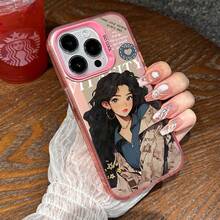 Funda compatible con Apple 16, compatible con iPhone 13 Pro/XS Max, funda plateada colorida, cobertura completa, 12 chica, 11 artística - Negro - Ver 11