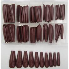 100pc Colored Coffin Press On Nails Long Ballerina False Fake Nail Tips Full Cover Manicure Design Acrylic Nails For Women Teen FFgirls (Dark Coffee){Inchcolor_nameinch:InchDarkCoffeeinch} - 黑咖啡 - 查看 6
