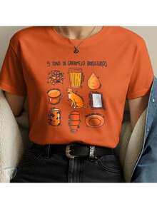 Creative Printed T-Shirt | Brazilian Culture With Exclusive Artwork | Various Colors Available - 橘色 - 查看 2