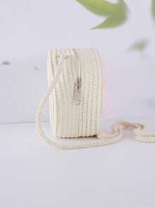 1 pezzo Mini borsa a tracolla per bambine in materiale di paglia con fiocco in rete, chiusura con cerniera, tracolla in corda di cotone, adatta per spiaggia e uso quotidiano, borsa portamonete casual