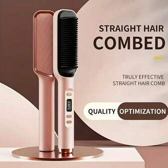 Hair Straightener Brush, Fast Speed Hair Straightener Styling Comb, Hot Comb Electric, 5 Temp Settings Hair Styling Tools Fast Heated Hair Brush Suitable For Home And Salon