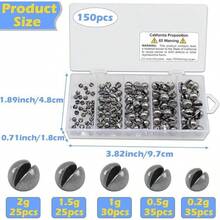 250/150pcs Split Shot Fishing Sinkers With Open Mouth Design For Freshwater And Saltwater Fishing - High-Performance Fishing Weights With Secure Clip Attachment For Improved Casting Accuracy And Tackle Efficiency - Sliver - View 2