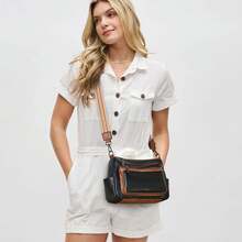 Bluome 7L Crossbody Purses For Women, Vegan Leather Shoulder Bag Handbags Medium Hobo Bag With Guitar Strap,Vacation Essentials&Back-To-School Essentials,Christmas Gifts - 主黑配棕 - 查看 8