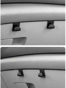 黑色紧凑型汽车手套箱挂钩，塑料壁挂式手套箱及内饰配件收纳架，适用于所有车型，时尚挂钩设计，节省空间的多用途挂钩，可用于悬挂时尚眼镜、口罩、数据线、水瓶袋等，适用于座椅靠背、车门等位置。 - 彩色 - 查看 7