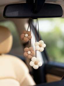 Car Interior Pendant Beautiful Flower Car Rearview Mirror Suspension Decoration Car Interior Accessories - one-size - View 5