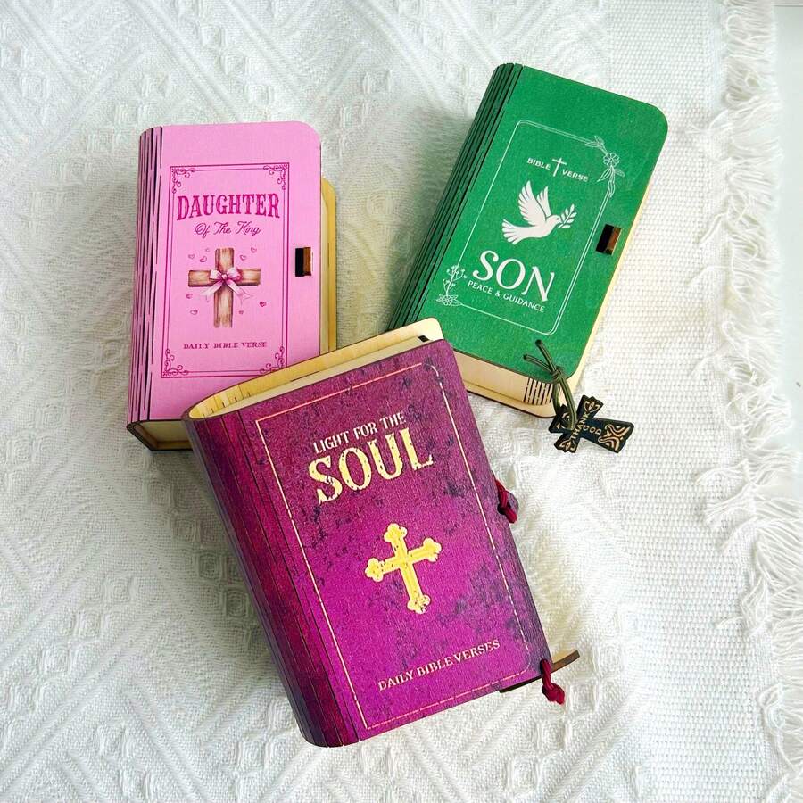 Unique Emotional Prayer Card Holder For Encouragement, Comfort & Reflection With Color-Coded Sentiment System - Artisanal Wooden Keepsake Note Box Designed - Green - (son) - View 1