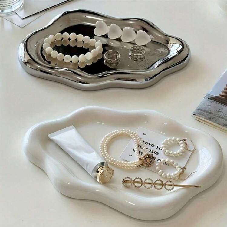 1pc Elegant Cloud-Shaped Tray - Single Layer Luxury Jewelry And Perfume Display Stand, Jewelry Tray, Home Living Room Office Key Storage - Perfect Back-To-School Gift - Multicolor - View 1