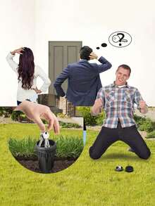 1 pieza Escondite de llaves de plástico resistente al agua, portallaves de riego de empuje fácil para jardín y patio exterior, sin necesidad de electricidad ni batería