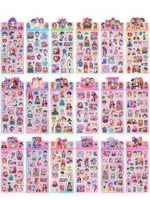 Mattel 18张K-Pop Wish Hunters Q版卡通贴纸超值套装（Rumi、Mira、Zoey角色），防水乙烯基贴纸，适用于笔记本电脑、水瓶、行李箱、日记本、剪贴簿、手工制作，生日、圣诞节、万圣节派对收藏品、粉丝礼物 - 彩色 - 查看 9