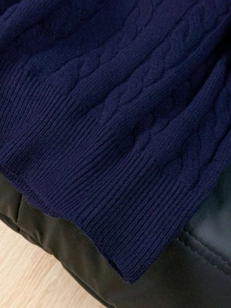 EAVA 여성용 심플한 V넥의 캐주얼하고 편안한 루즈핏 니트 탑, 올드 머니 스타일, 발렌타인데이, 여성용 발렌타인 의상, 발렌타인 옷 - 네이비 블루 - 보기 9