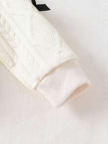 2pcs Baby Girls Casual Fashion Cute Bow Decor Long Sleeve Striped Splice Top And Flare Pants Set, Baby Girl Clothes, Autumn/Winter