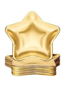 1/5件套创意星形餐盘，加厚星形设计，多件套装，适用于生日派对、蛋糕和小吃服务、节日聚会、摄影道具、独立日、生日开胃菜、甜点 - 彩色 - 查看 1