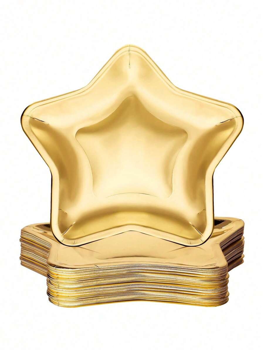 1/5件套创意星形餐盘，加厚星形设计，多件套装，适用于生日派对、蛋糕和小吃服务、节日聚会、摄影道具、独立日、生日开胃菜、甜点 - 彩色 - 查看 1