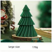 1pc 4-Tier Christmas Tree Shaped Candle, Scented Candle Decor For Birthday Party, Home Tabletop, Large/Medium/Small Size Candle, Holiday Gift - Multicolor - View 3