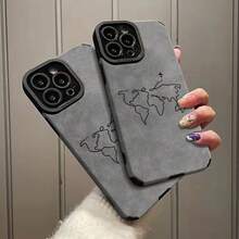 Funda de Teléfono con Patrón de Ruta de Mapa Creativa Compatible con iPhone 16/16Pro/16ProMax/16Plus/15/15Plus/15Pro/15Promax, 14/14Plus/14Pro/14Promax, 13/13Pro/13Promax, 12/12Pro/12Promax, 11/11Pro/11ProMax, 7/8plus, XR/Xs/XsMax, Resistente a Impactos y Duradera, Cuero Sintético, Hermosa y Lujosa - Colores mixtos - Ver 7