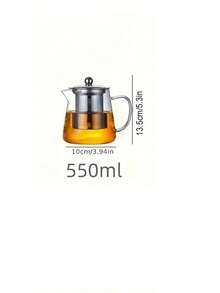 1pc High Borosilicate Heat-Resistant Glass Teapot With Stainless Steel Infuser, Suitable For Home, Gongfu Tea, Family, Restaurant, Camping, Office, Heatproof Teapot, Triangular Pot Can Be Directly Heated On Open Flame And Frozen In Refrigerator - Transparent 1 - View 11