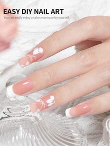 RS NAIL Crema de pintura de uñas sólida RSNAIL en negro y blanco para dibujar, pintar flores y arte de uñas para salón y hogar, manicura DIY que se retira con remojo y cura con luz UV