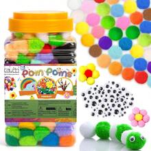 300 Pieces 1 Inch Assorted Pompoms Multicolor Arts and Crafts Pom Poms Balls Hobby Supplies and Material - inicial - Ver 3