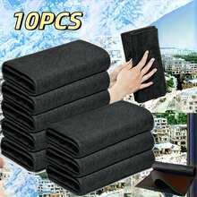 10pcs Thick Magic Cleaning Cloths, Super Microfiber Glass Cleaning Towels, Reusable Lint-Free Cleaning Rags, Suitable For Kitchen, Glass, Car - Multicolor - View 5
