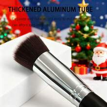 1支平头歌舞伎粉底刷 - 高级化妆刷，适用于液体、膏状和粉状产品 - 可用于晕染、腮红抛光和点彩，是理想的面部化妆工具，圣诞礼物、新年礼物、旅行必备、情人节礼物、平价旅行化妆刷、女士礼物、化妆师礼物、专业全套化妆工具 - 1pc - 查看 8