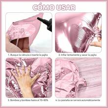 Decorative Balloons - Cuadrado-blancoRosa - View 7