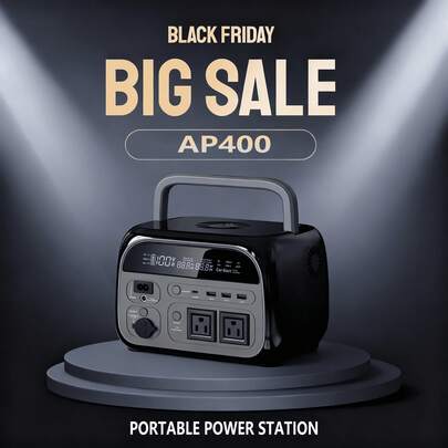UAPOW AP300 Portable Power Station 230Wh LiFePO4 Battery - Solar Generator With 600W AC Output For Home Use Camping Travel RVs Emergencies Suitable For Outdoor Play, Gifts For Family, Friends, Birthday, Christmas, Winter, New Year