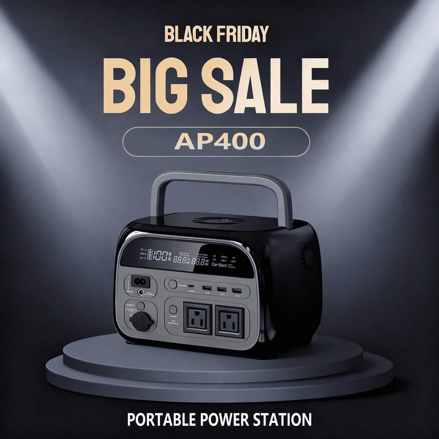 UAPOW AP300 Portable Power Station 230Wh LiFePO4 Battery - Solar Generator With 600W AC Output For Home Use Camping Travel RVs Emergencies Suitable For Outdoor Play, Gifts For Family, Friends, Birthday, Christmas, Winter, New Year