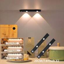 1pc/set Ultra-thin Usb Rechargeable 3 Light Colors Led Sensor Cat Eye Hill Lamp, Available In 7.87in / 11.8in / 15.75in / 19.7in - Black - View 14