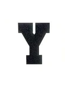 1/26pcs Chenille 2.8 Inch Letter Iron-On Patches, Suitable For Repairing Jeans, T-Shirts And Other Clothing, Letter Patch Badges - Black - View 17
