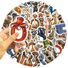 50PCS Cartoon Alphabet Animal Doodle Stickers Cute Decals DIY Decoration Skateboard Phone Case Laptop Bike Fridge Waterproof Graffiti Stickers - Multicolor - View 6
