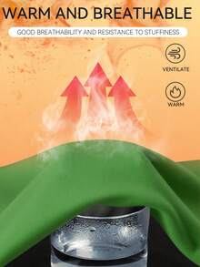 Bộ đồ giữ nhiệt cổ cao bằng vải nỉ dành cho nam - Màu xanh lá cây và đen với đường chỉ khâu tương phản, sọc thể thao | Giữ ấm tuyệt vời cho hoạt động trượt tuyết ngoài trời, co giãn mềm mại thoải mái trong nhà | Lớp lót giữ ấm nhanh khô | Sản phẩm thiết yếu/Quà tặng mùa thu đông, giữ ấm hiệu quả. - màu xanh lá - Xem 5