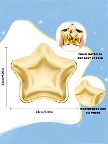 1/5件套创意星形餐盘，加厚星形设计，多件套装，适用于生日派对、蛋糕和小吃服务、节日聚会、摄影道具、独立日、生日开胃菜、甜点 - 彩色 - 查看 6