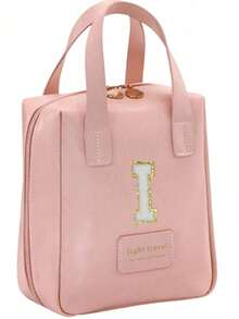 1pc Waterproof Makeup Bag, Large Capacity Cosmetic Bag, Makeup Organizer, Bathroom Makeup Bag, Portable Travel Makeup Pouch, Toiletry Bag For Lipstick, Makeup, Eyeshadow Palette, Skincare, Makeup Brushes,Gifts For Women,Christmas Gifts,Gift Ideas For Women - Pink - View 22