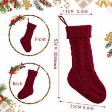 1pc Christmas Knitted Stockings, Holiday Gift Holder Socks, Festive Fireplace Hanging Decoration, Winter Seasonal Ornament, Xmas Party Supplies, Festival Celebration Decor, New Year Indoor Home Living Room Bedroom Office Decoration Home Decor Christmas Decorations Room Decor