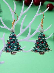 Women's Holiday Party Drop Earrings, Sparkling Christmas Earrings For Women, Alloy Christmas Gift For Her