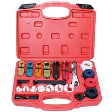 22-Piece Car AC Repair Kit - Refrigerant Line Quick Connect Release Tools - Fuel Line And Compressor Disconnect Set - Red - View 8