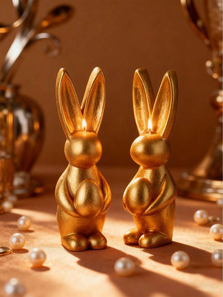 Rabbit Ear & Heart Shaped & Egg Shaped Candle Mold, Easter Decoration 3D Rabbit Egg Candle Silicone Mold, Reusable High Temperature Resistant Silicone Mold For DIY Scented Candle Decoration, Plaster Diffuser, Resin Casting And More, Suitable For Holiday Celebration, Meditation And Home Decor - White - View 8