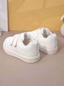 兒童春秋新款男女白色運動鞋,適用於剛學會走路及嬰兒的室外休閒運動鞋 - 白色 - 查看 5