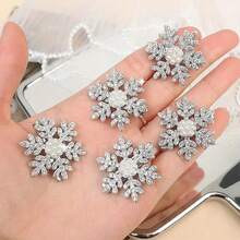10pcs Metal Snowflake Hair Clips For Women - Elegant Winter Hair Accessories With Intricate Design, Perfect For Parties & Cold Weather, Secure Hold Hairpins For Updos, Braids, And Winter Hairstyles, Winter Hair Accessories, Braid Embellishments, Holiday Hair Decor, Sophisticated Style, Sparkling Details, Durable Hairpins - Multicolor - View 2
