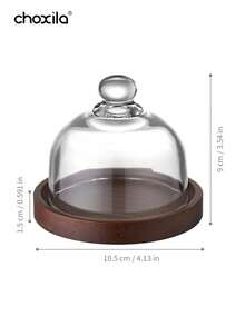 choxila 1pc Glass-Covered Dessert Dish With Lid, Nut Dish, Dessert Bowl, Dessert Cover, Japanese-Style Glass Storage Container With Lid, Serving Tray, Snack Tray – Suitable For Living Room/Dining Room/Office/Cafe/Restaurant. Perfect For Storing Dried Fruits/Nuts/Tea/Coffee Beans/Fruits/Snacks - Dessert Plate - View 6