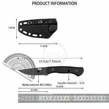 MKC Black Feet Fixed Blade Knife Fishing Portable Camping Hiking Survival Outdoor Leisure Essential EDC Equipment Tool Hand Knife EDC-MKC - 黑色 - 查看 4