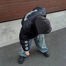 2025 New GRAILZ TALK PROJECT G/R American  Brand Men's Autumn And Winter Thickened Baseball Jacket Cotton Jacket - 黑色 - 查看 2